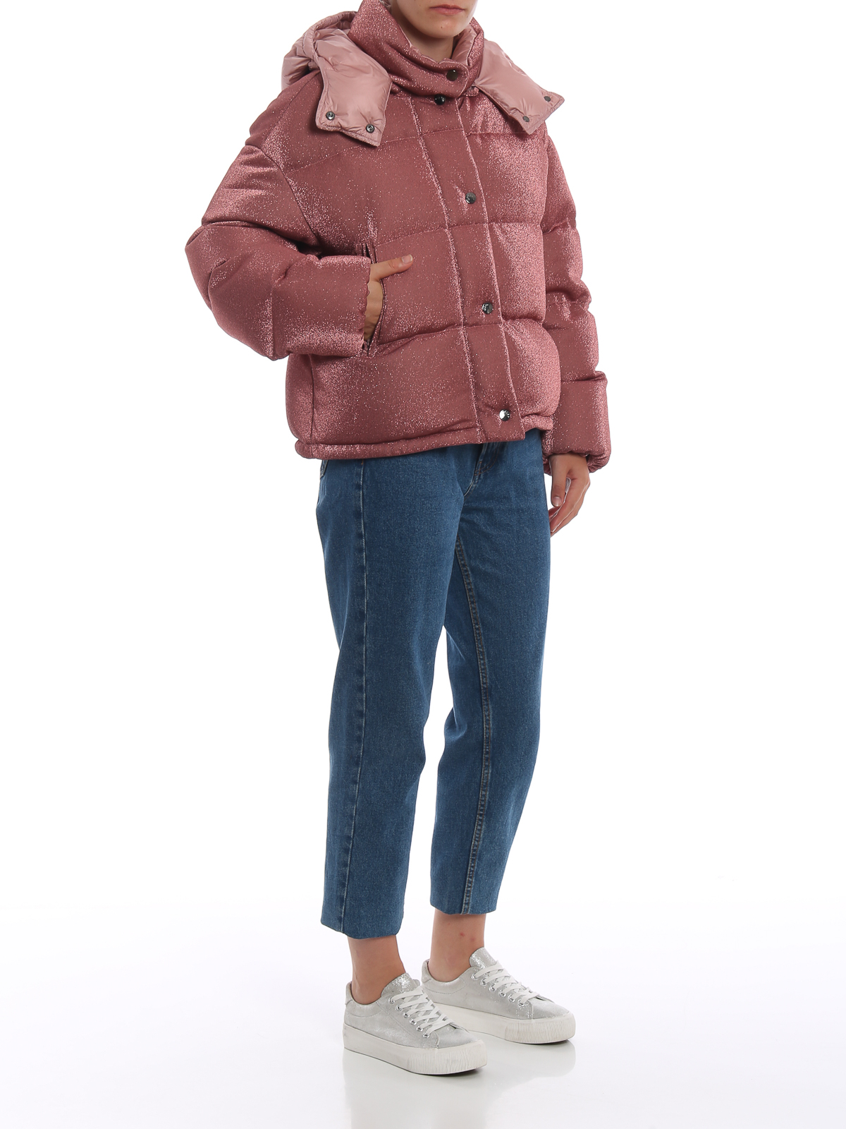 Padded jackets Moncler - Caille glossy pink puffer jacket