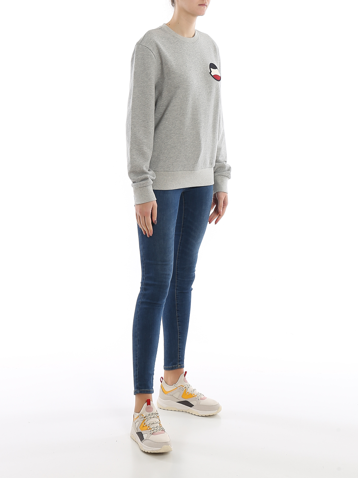 Sweatshirts & Sweaters Moncler - Logo patch melange cotton 