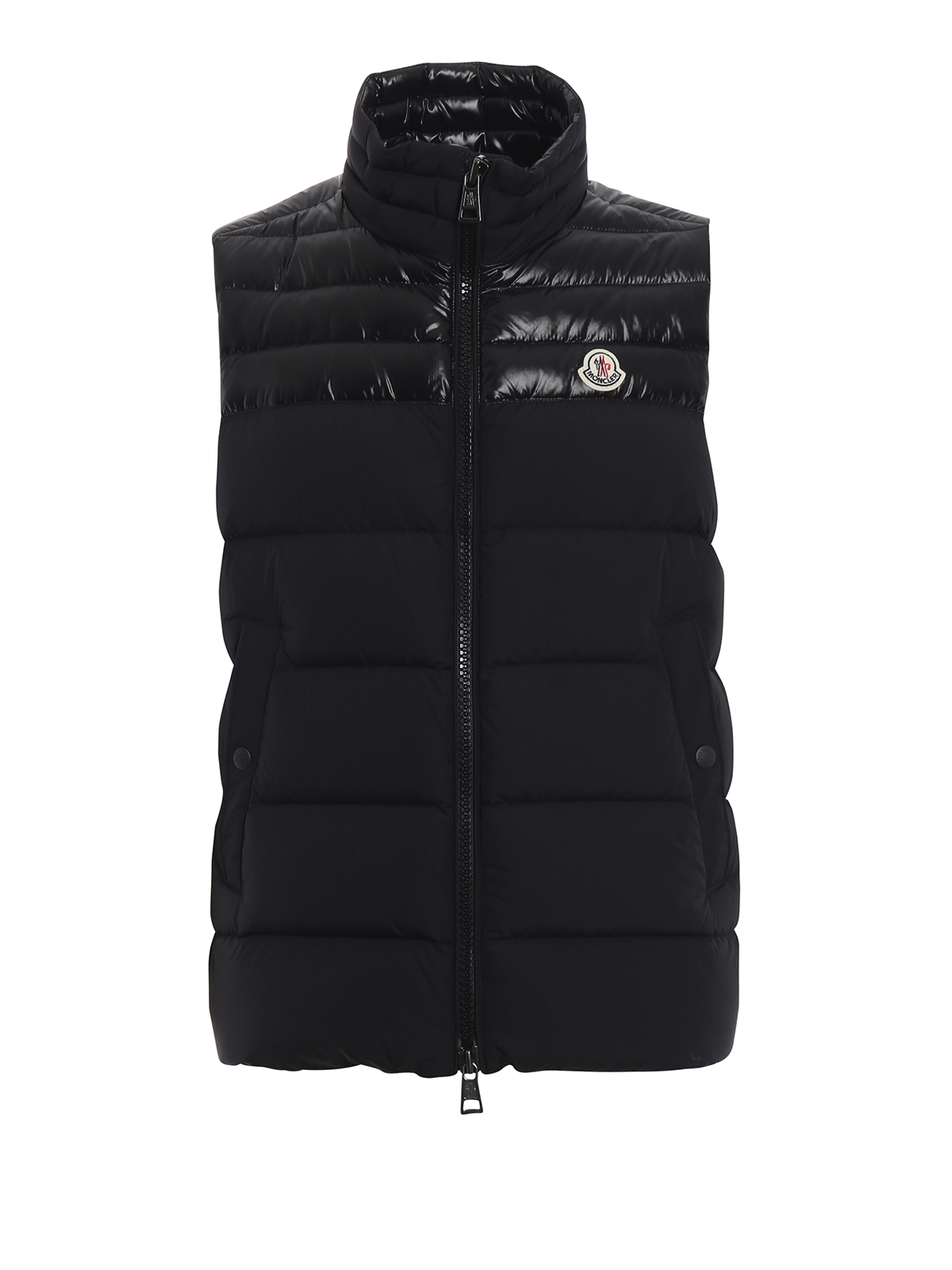 Padded jackets Moncler - Black Deneb sleeveless puffer jacket ...