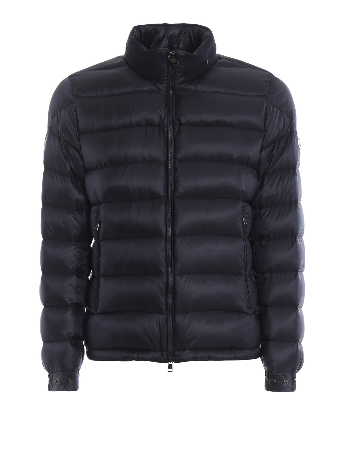Moncler - Rodez blue down jacket with hidden hood - padded jackets ...