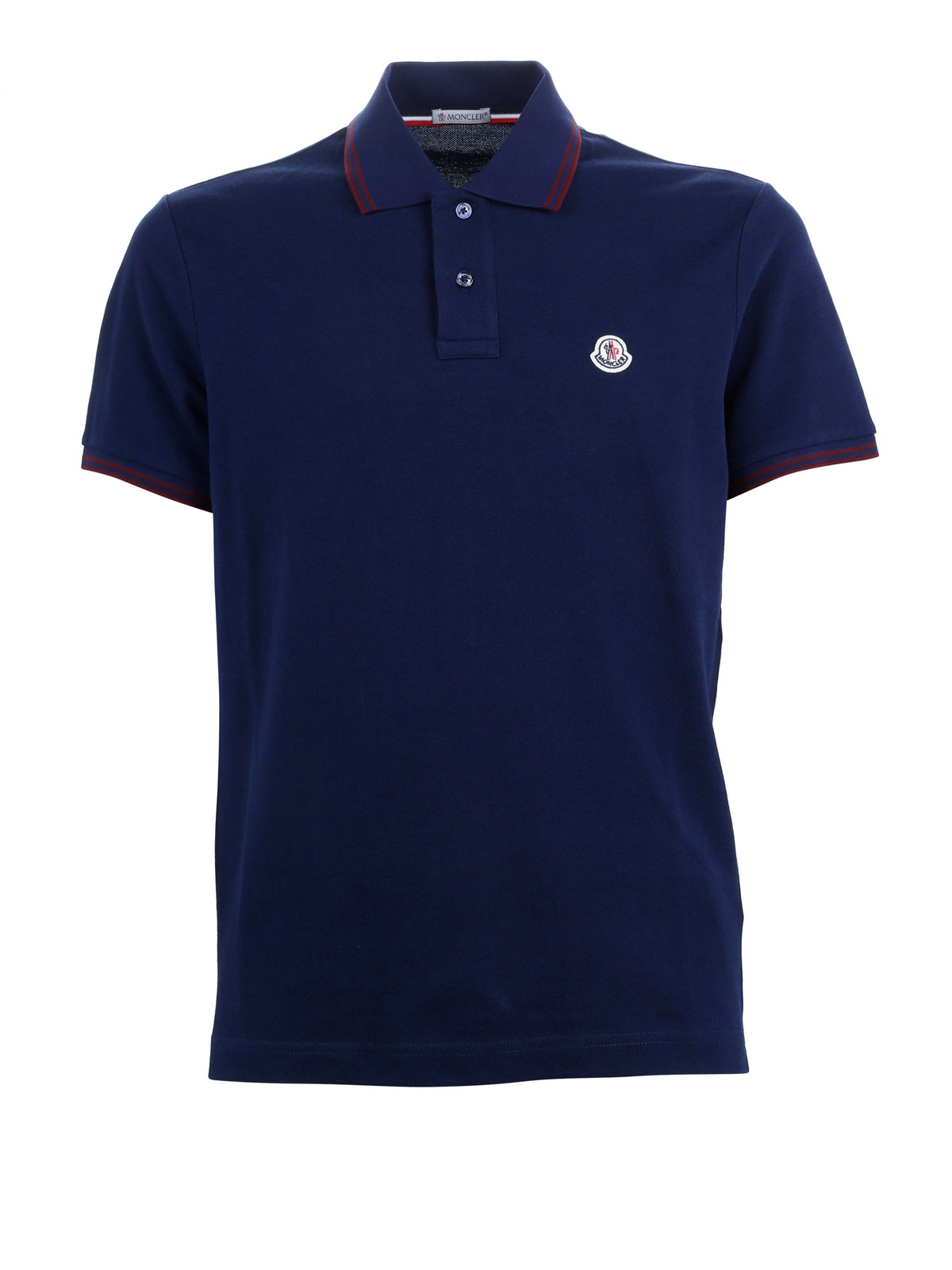 Contrasting trim polo shirt by Moncler - polo shirts | iKRIX