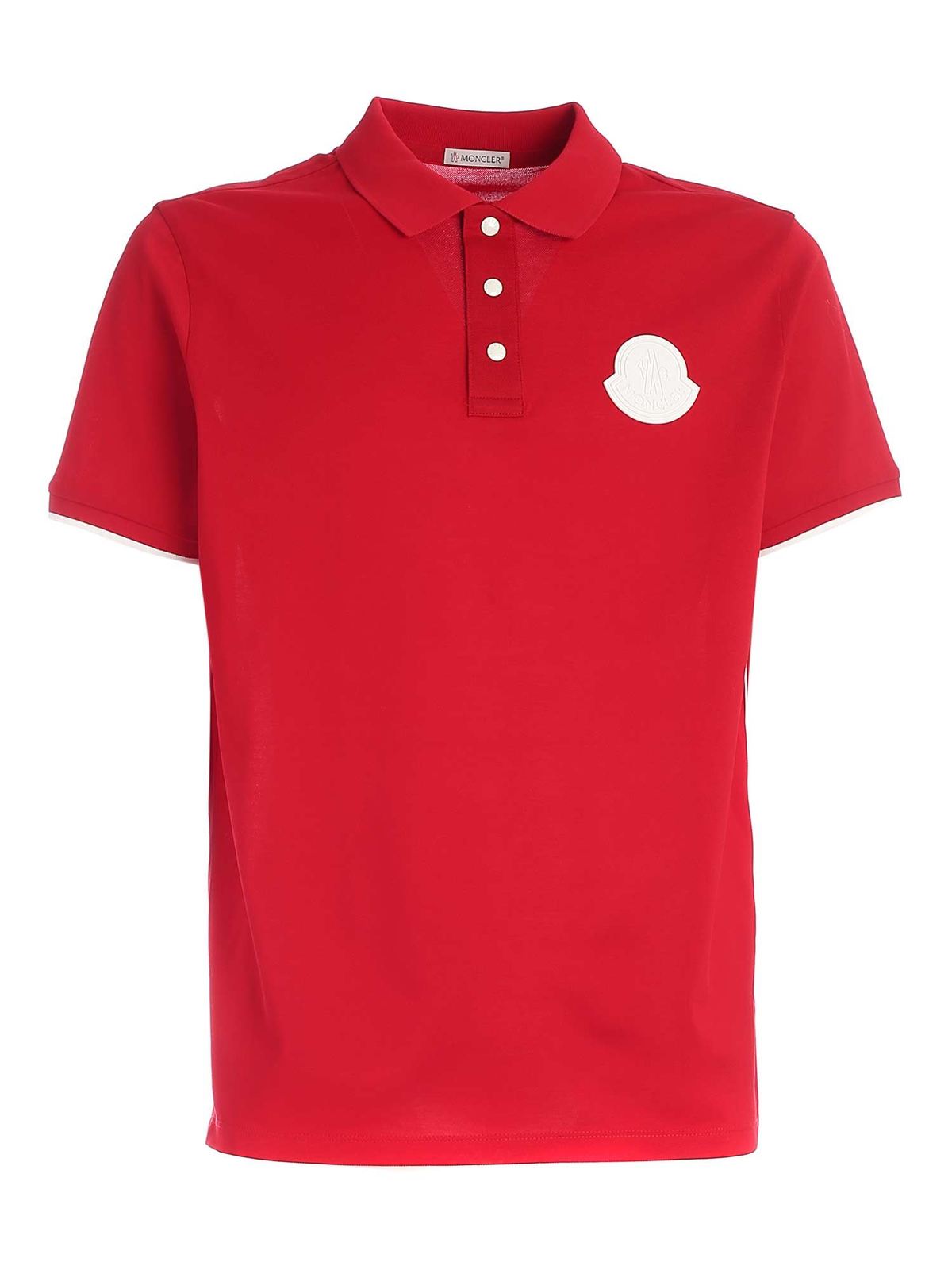 Maxi logo patch polo shirt in red