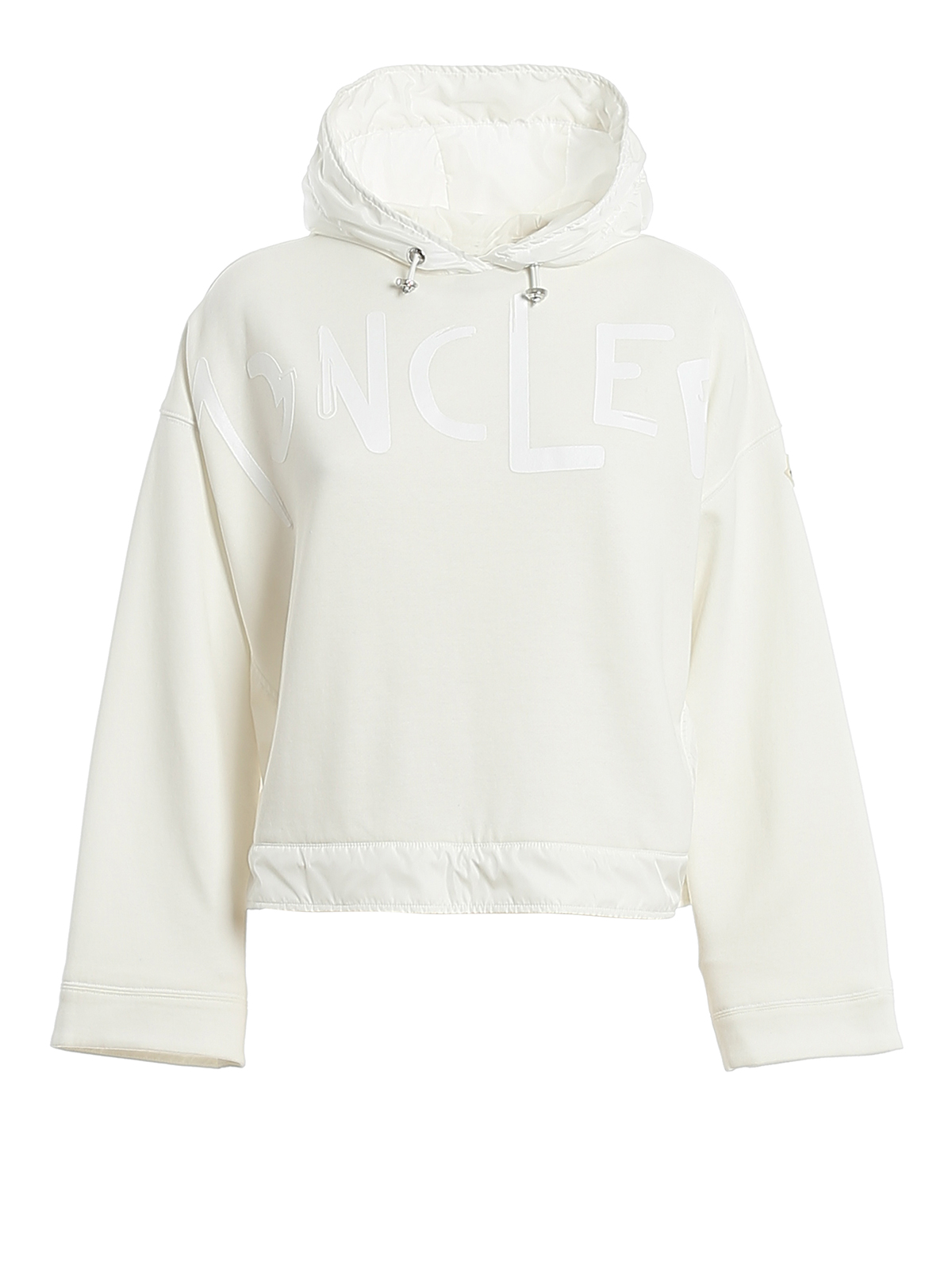 Moncler Cotton And Nylon Oversized Hoodie In White