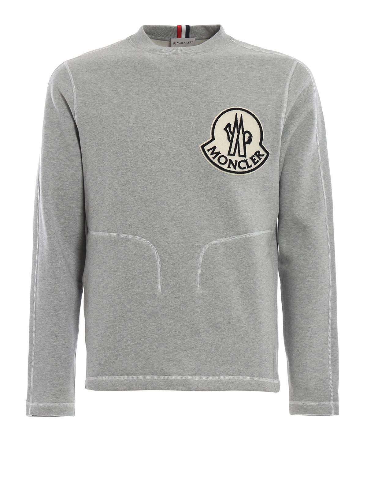 Sweatshirts & Sweaters Moncler - Flock logo maxi patch grey 
