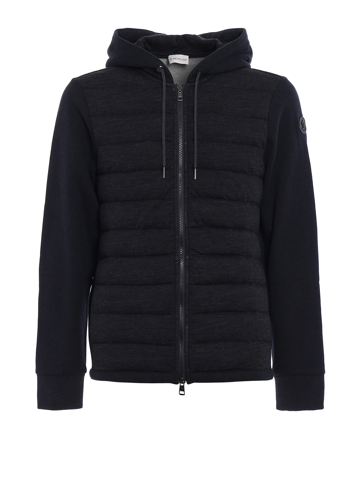 Sweatshirts & Sweaters Moncler - Padded front dark grey hoodie ...