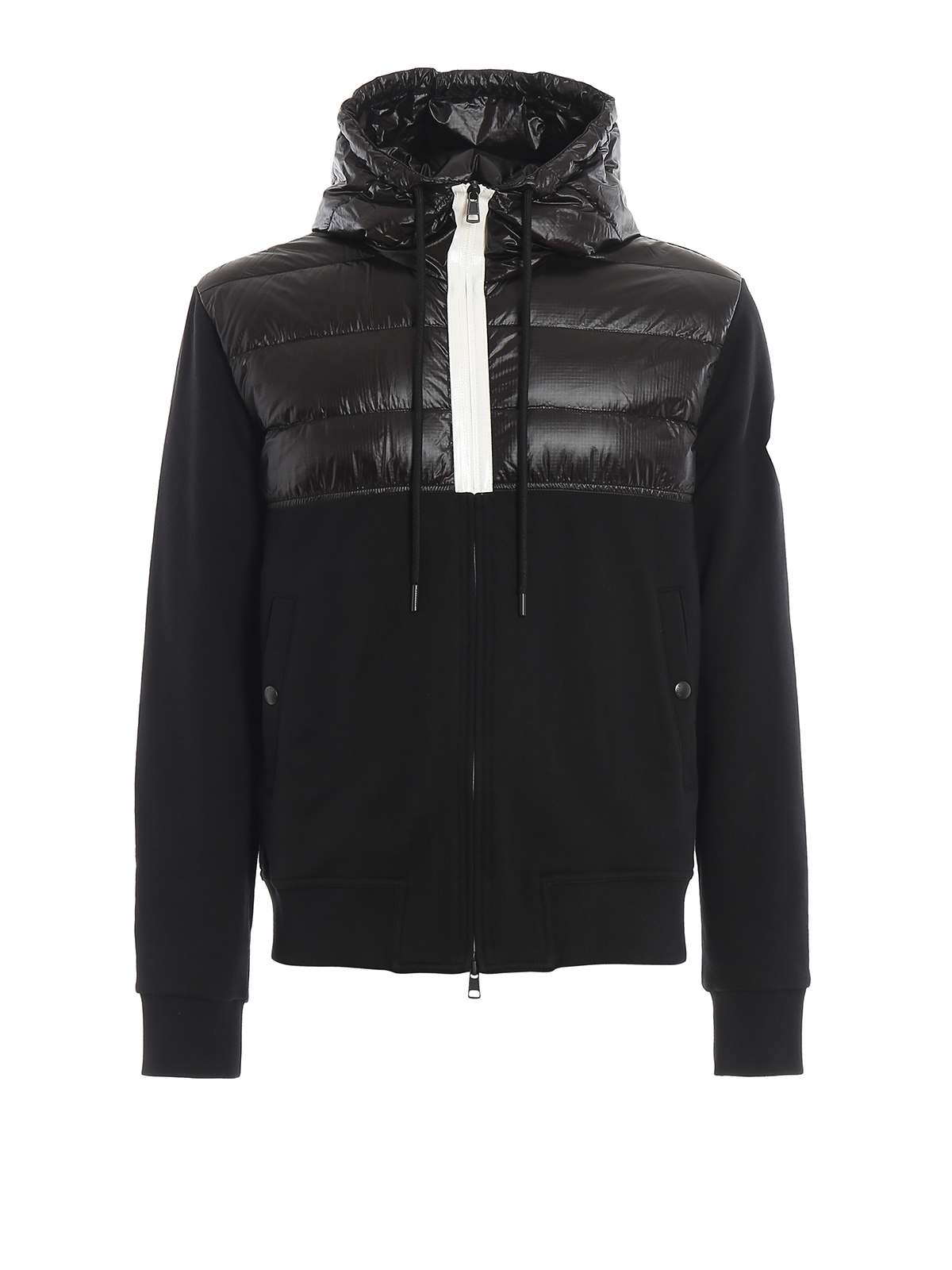 Moncler Padded Quilted Yoke Hoodie In Black | ModeSens