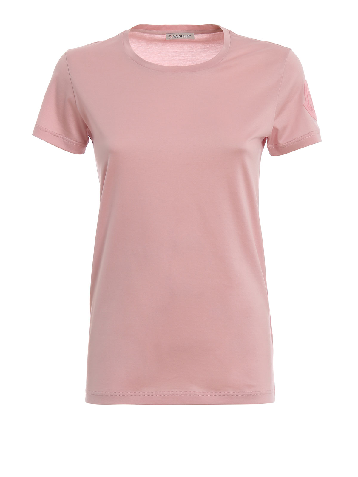 T-shirts Moncler - Light pink cotton basic T-shirt - E10938086261V8002500