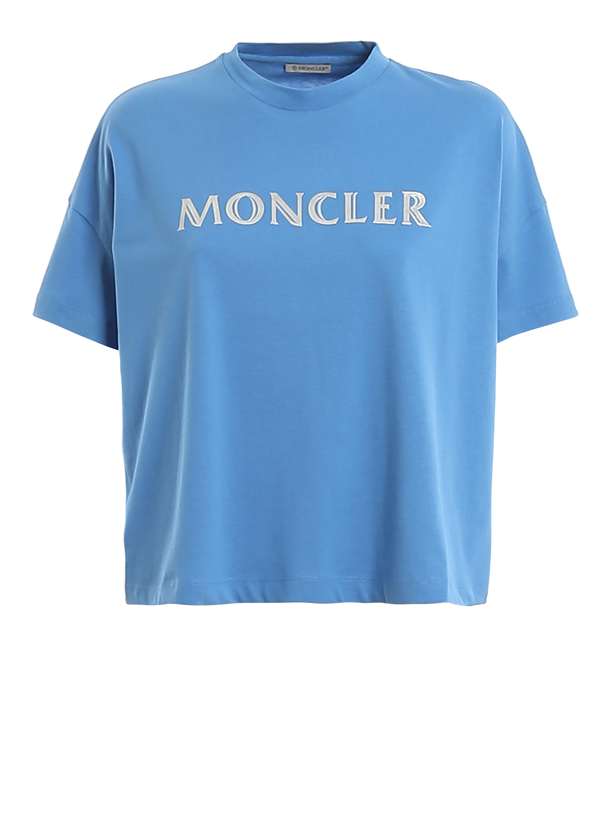 T-shirts Moncler - Metallic logo jersey oversized T-shirt 