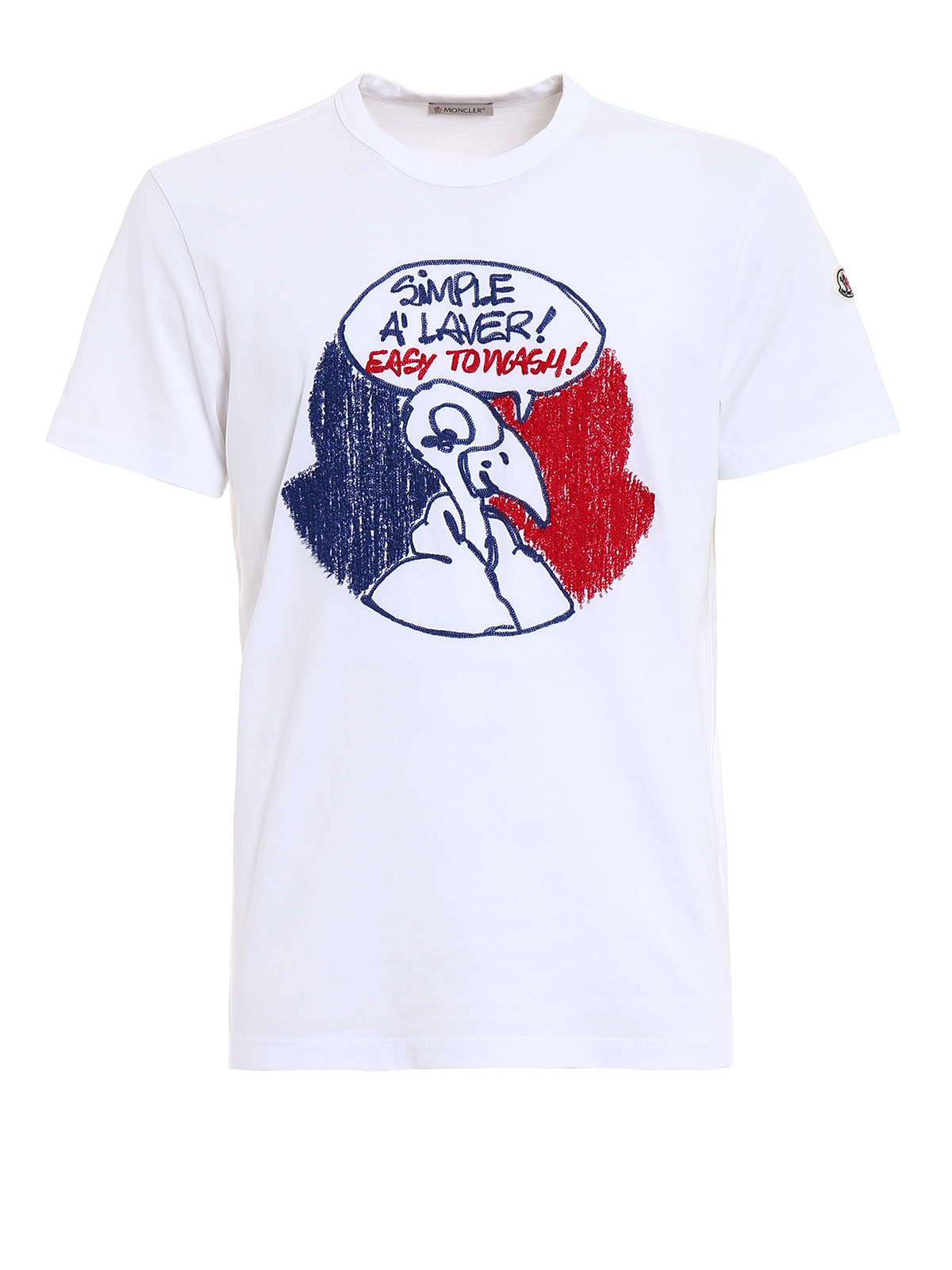 T-shirts Moncler - Tricolour cartoon embroidery Tee - D109180320508390T001