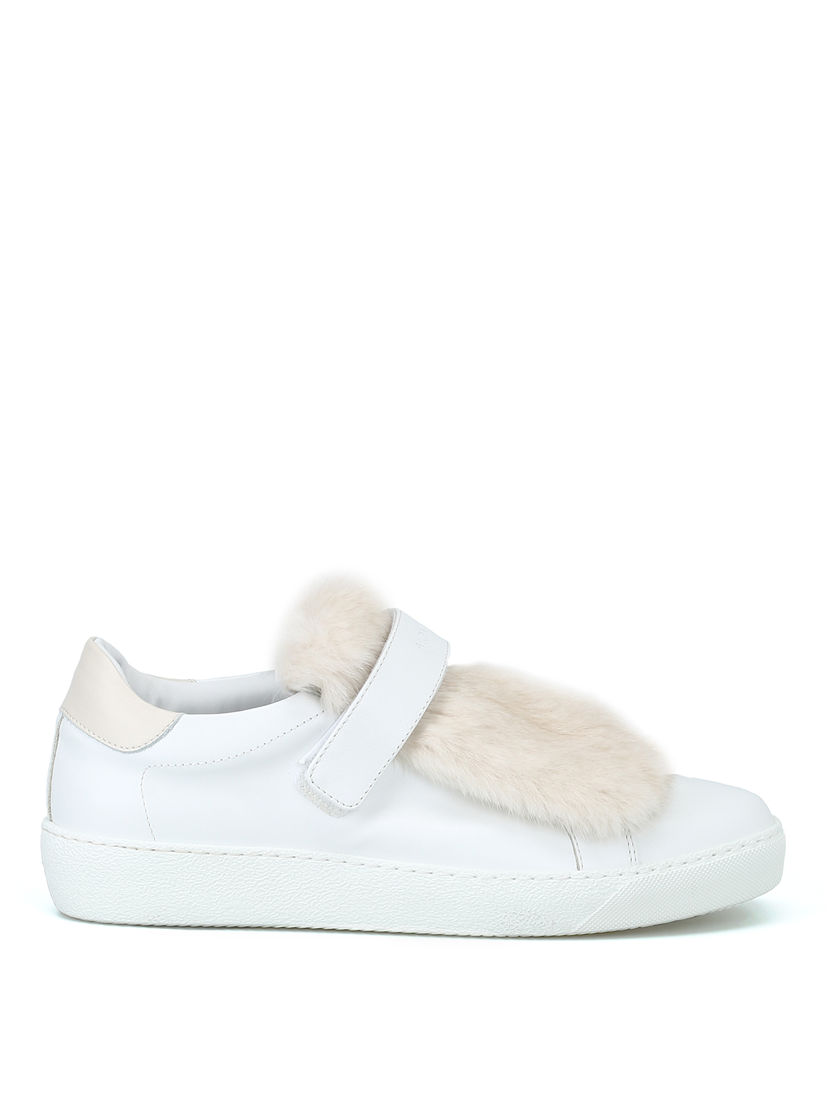 Moncler - Lucie mink fur tongue leather sneakers - trainers ...