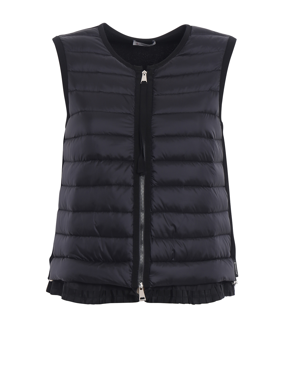 Waistcoats & gilets Moncler - Padded front black cotton vest ...