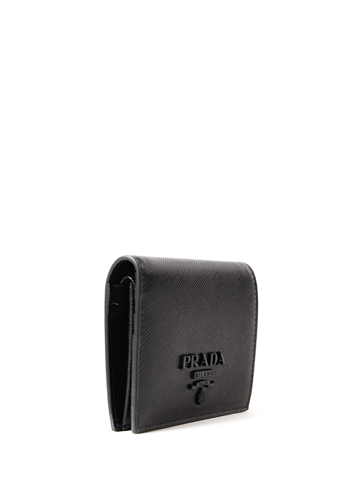 Monochrome black saffiano wallet 