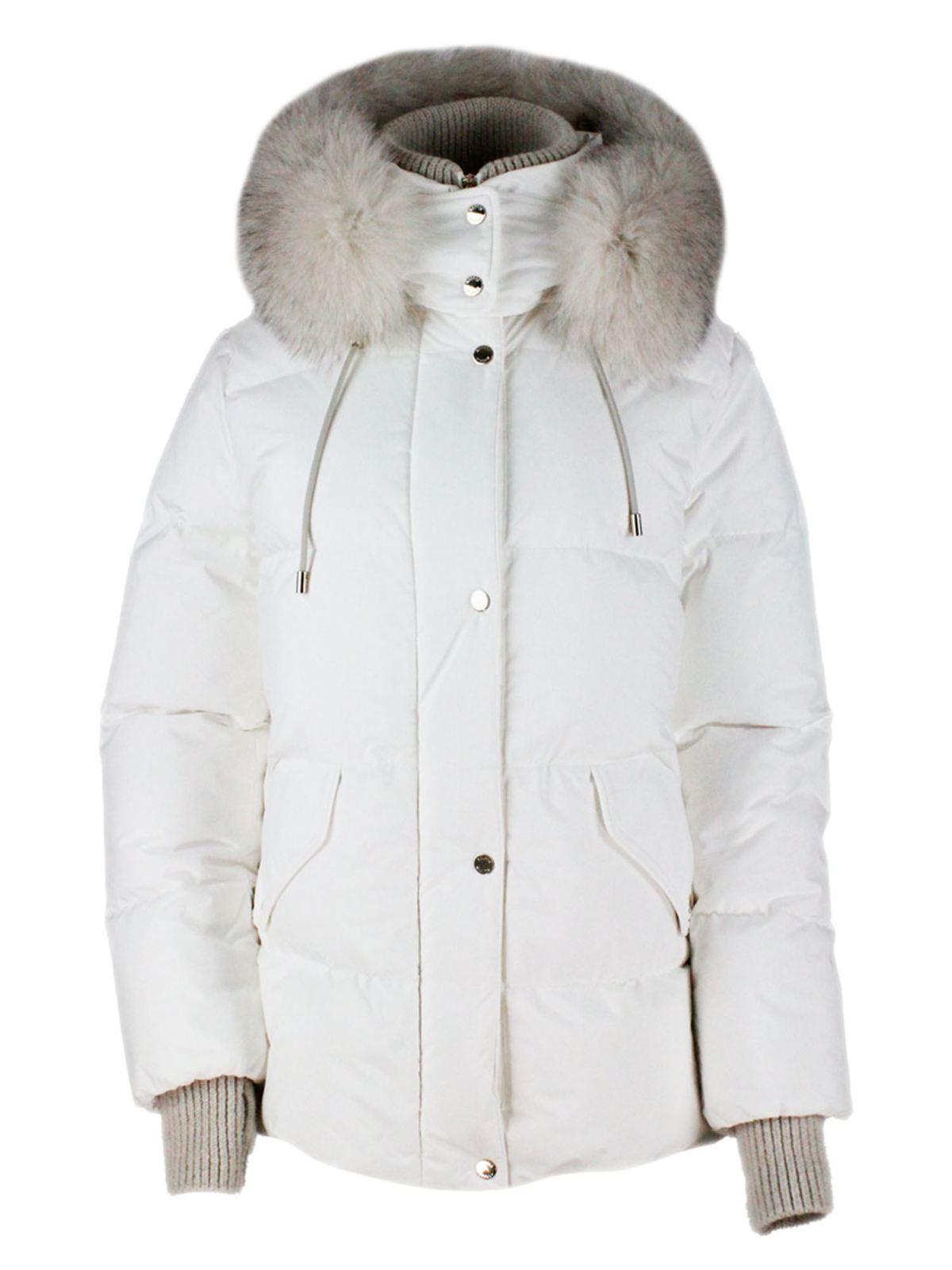 Padded coats Moorer - Fur Attica down jacket in white - ATTICASTPBLANC