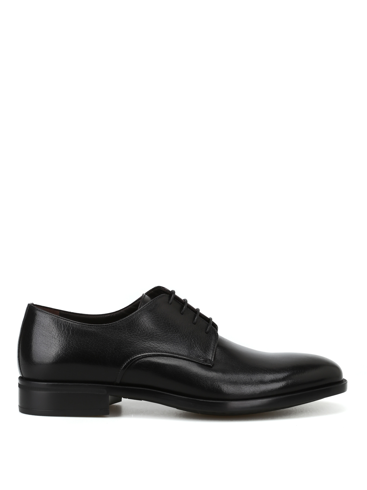 Moreschi - Black leather ultralight Derby shoes - lace-ups shoes ...