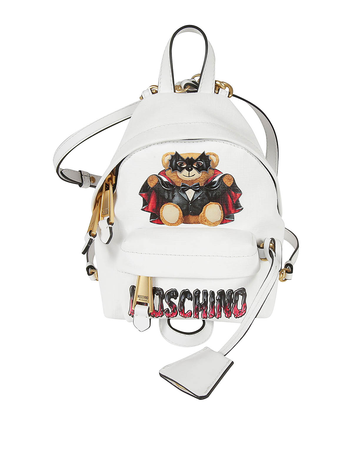 Moschino Bat Teddy Bear Mini Backpack In White | ModeSens