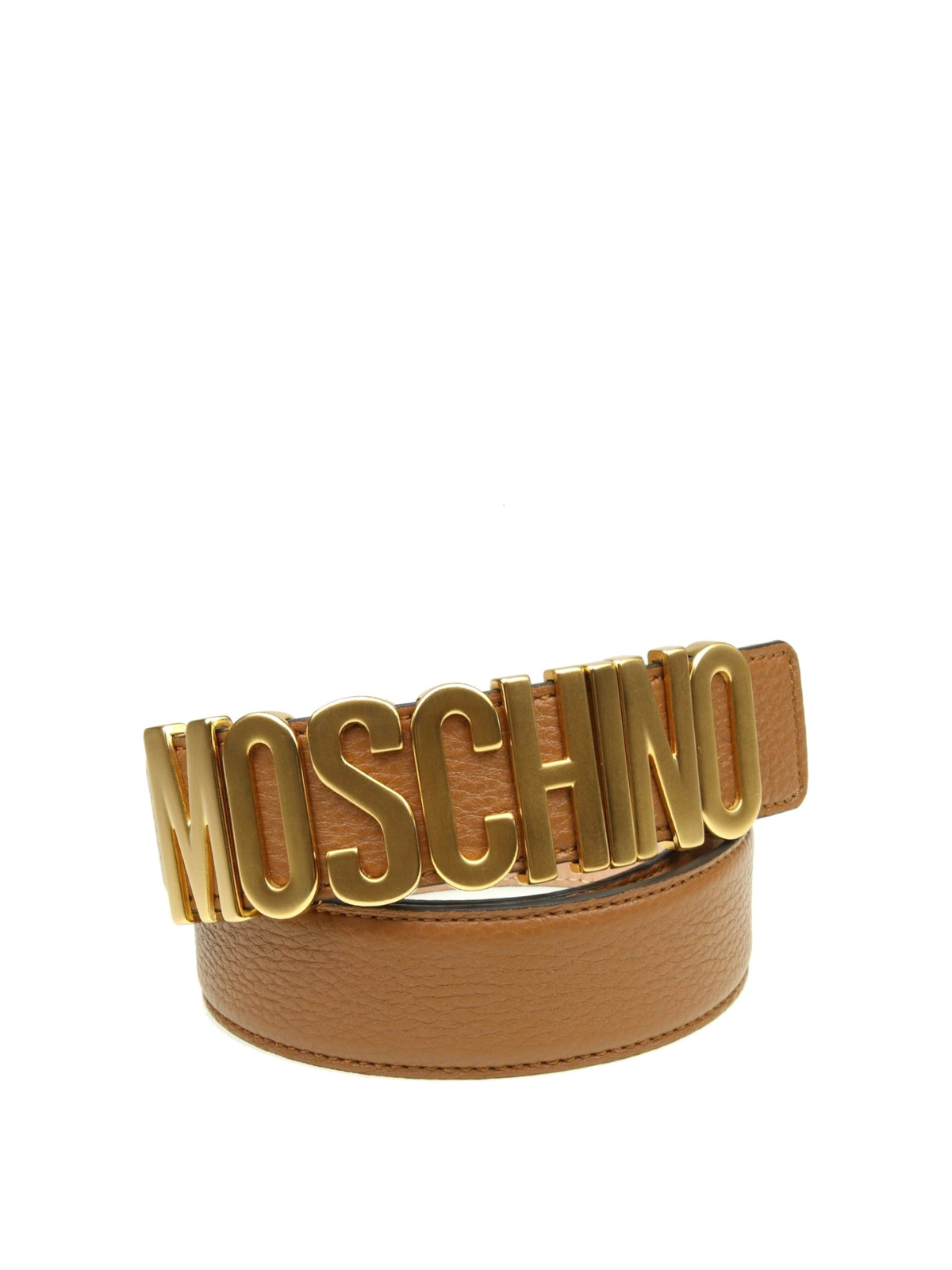 Light brown leather Moschino belt 