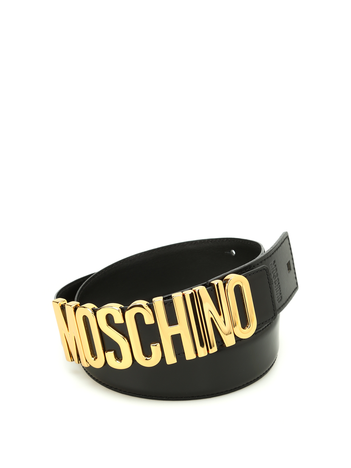 Moschino - Logo lettering buckle leather belt - belts - 800780010555
