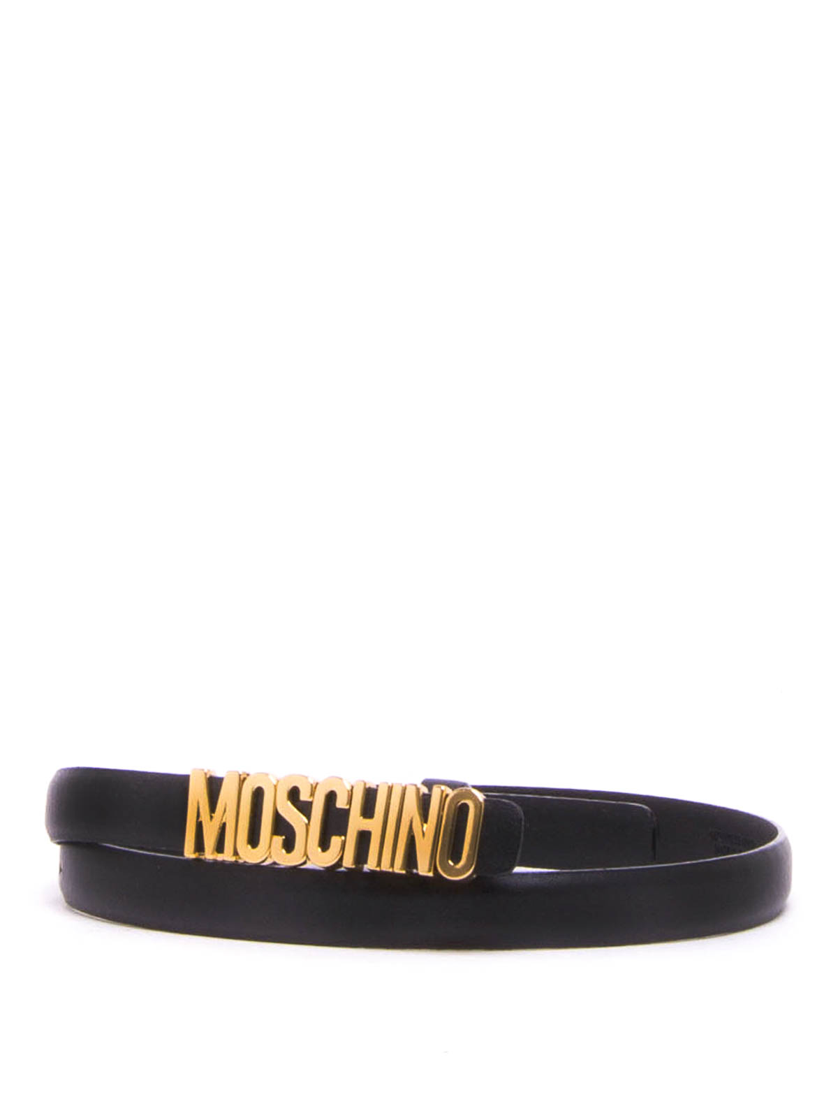 Belts Moschino - Logo lettering leather belt - A80088001555 | iKRIX.com