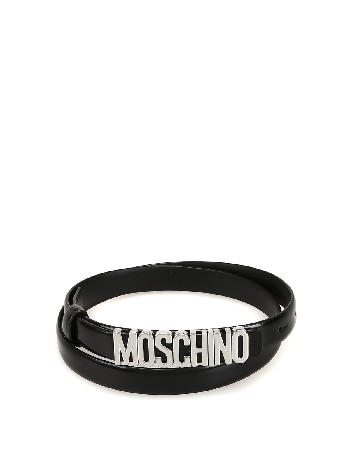 Belts Moschino - Logo lettering smooth leather belt - 801080071555