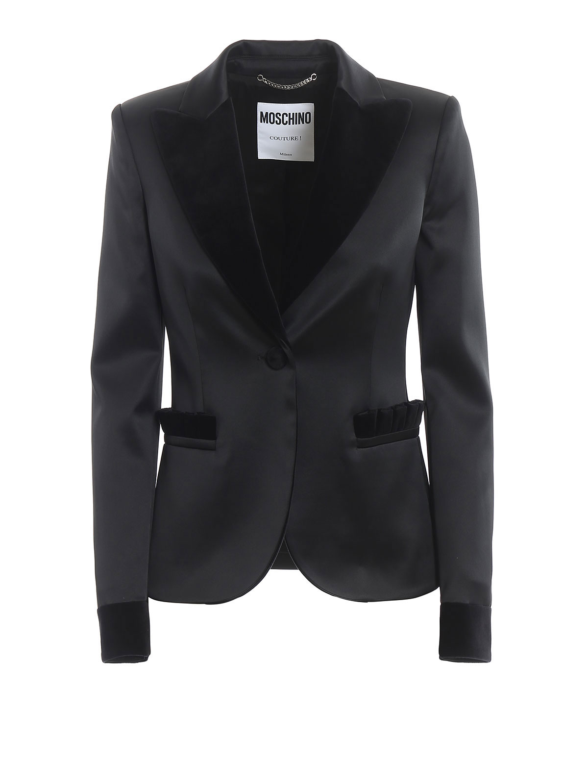 Blazers Moschino - Velvet detailed satin blazer - 51555332555 | iKRIX.com