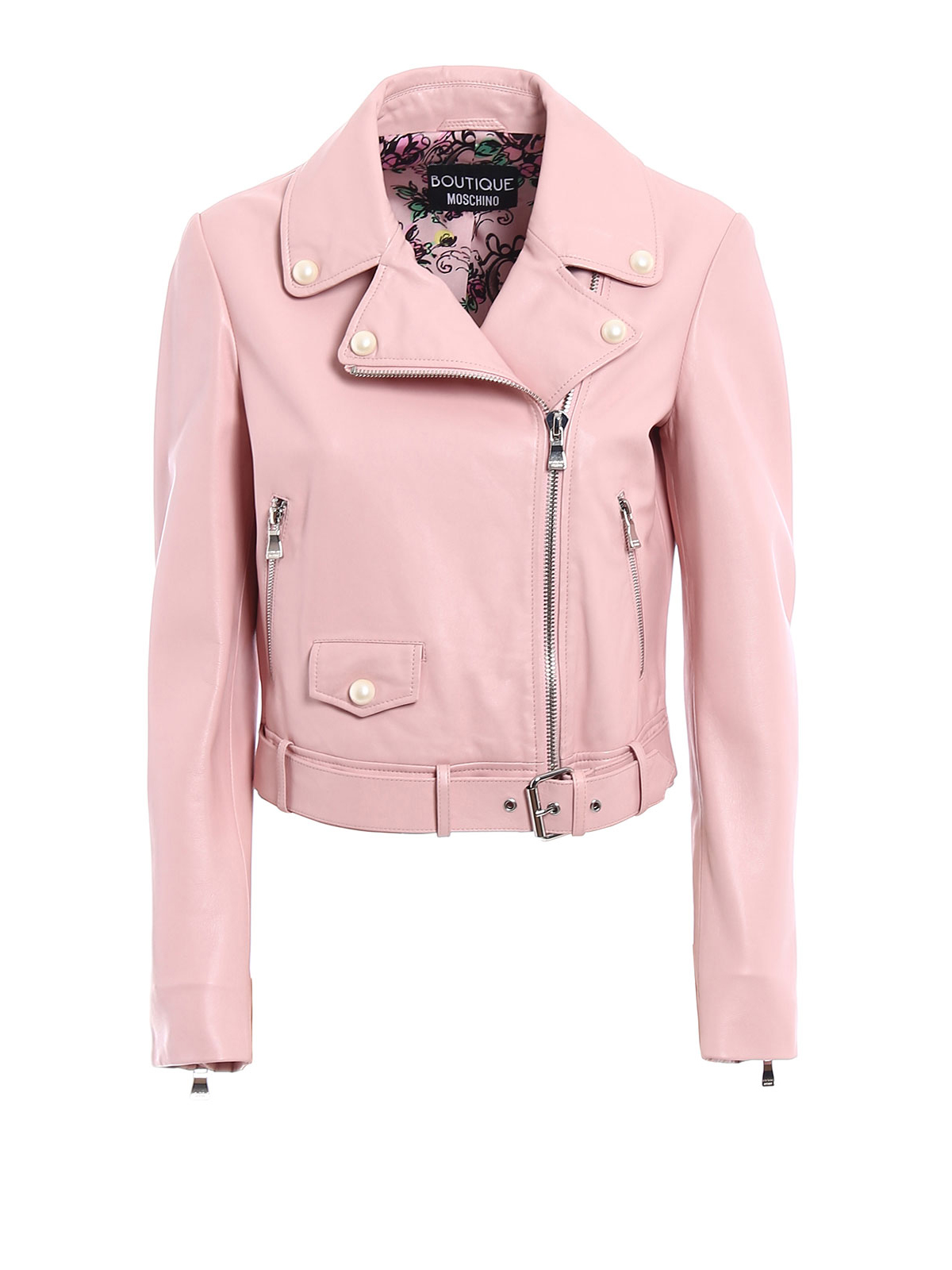 Moschino Boutique - Pink leather biker 