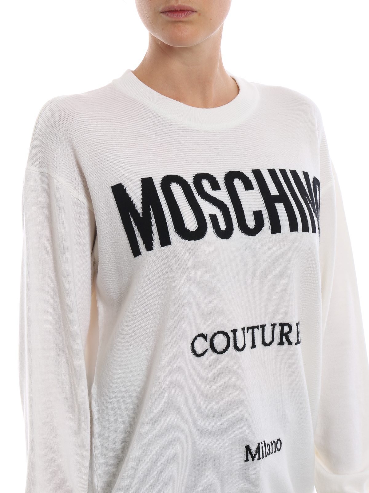 Moschino Couture intarsia white wool 