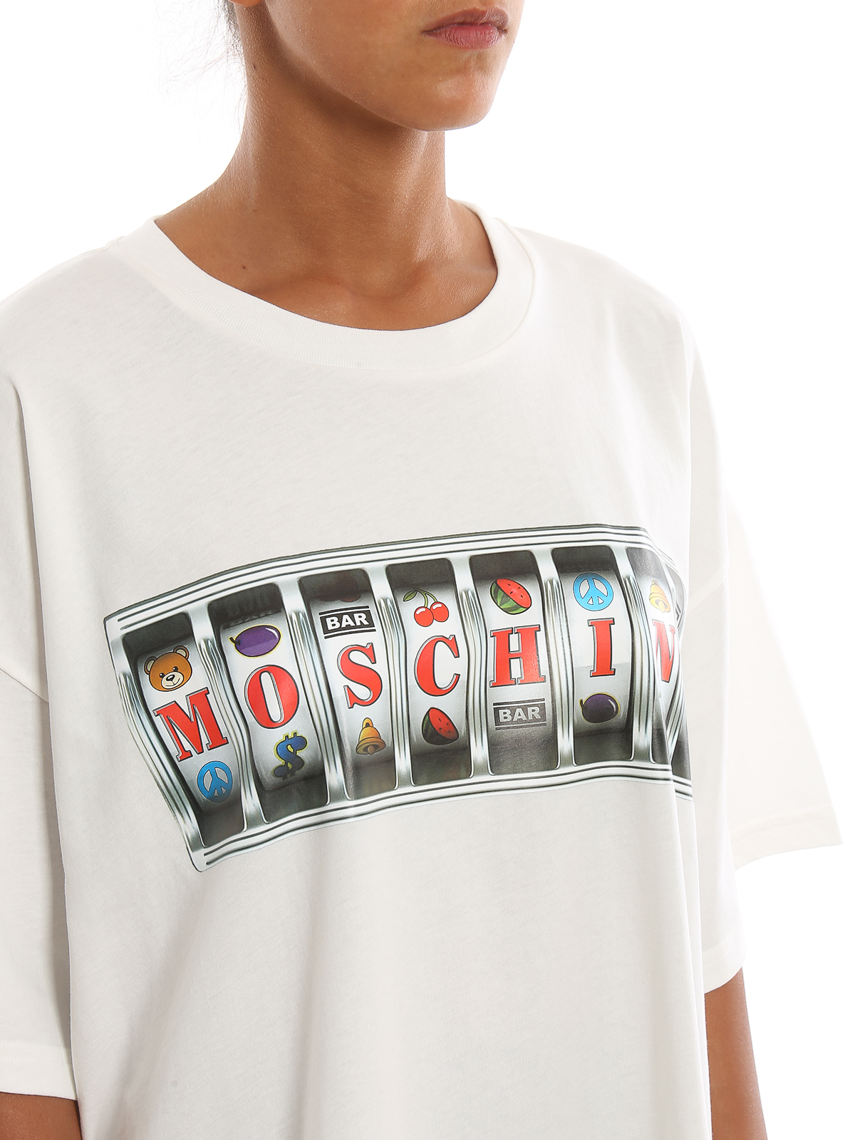 Aan het water Kabelbaan temperen T-shirts Moschino - Slot Machine Logo print T-shirt - 71254403002
