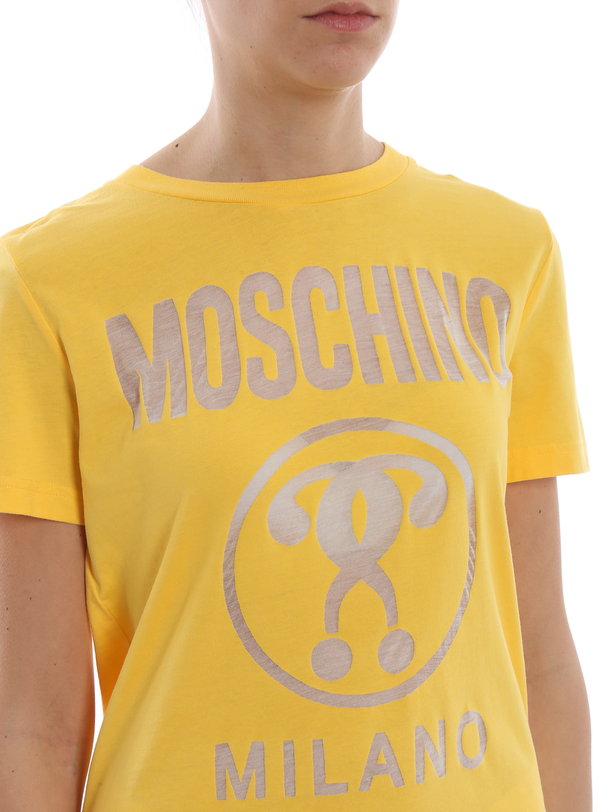 T-shirts Moschino - Yellow stretch cotton T-shirt - DA070404411028