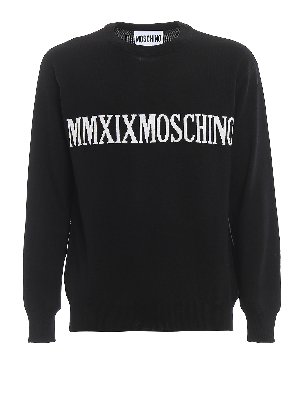 Crew necks Moschino - Logo intarsia virgin wool sweater - 91552004555