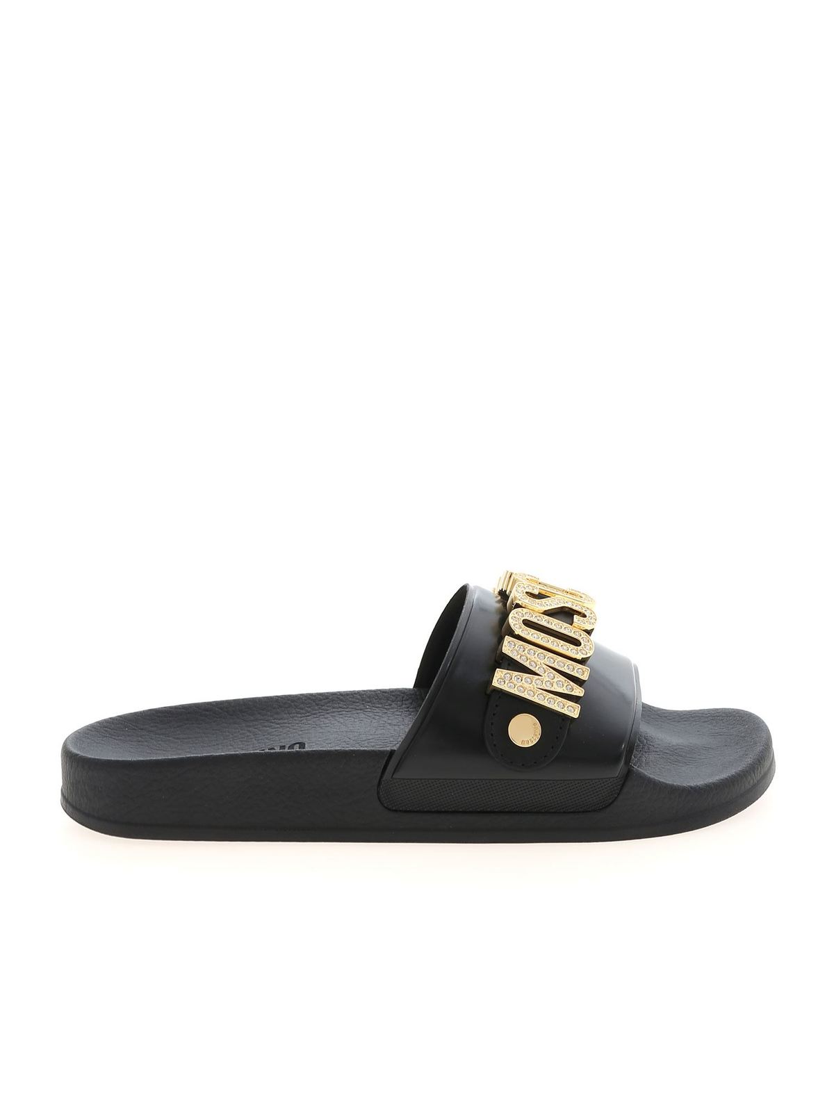 black moschino sliders