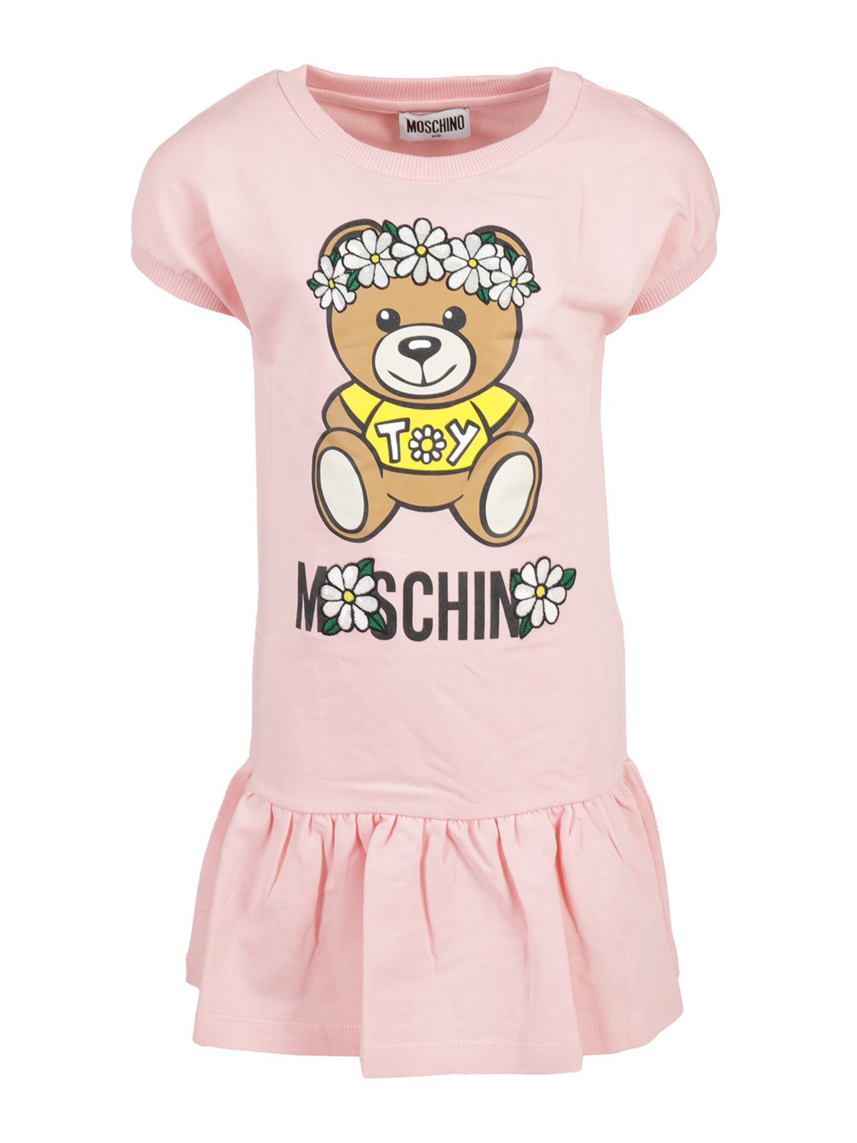 Moschino Kids - Daisy Teddy Bear dress - short dresses - HBV07ELDA0050209