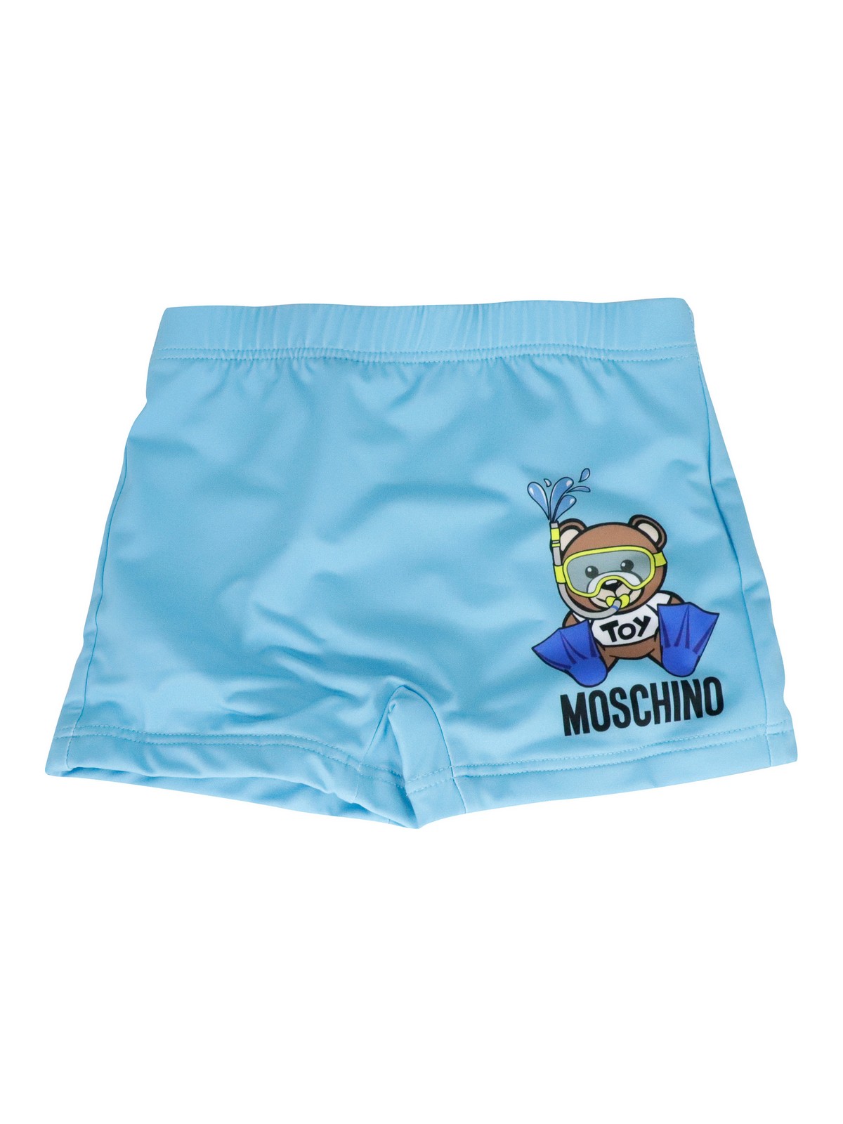 Moschino Teddy Swim Trunks In Light Blue