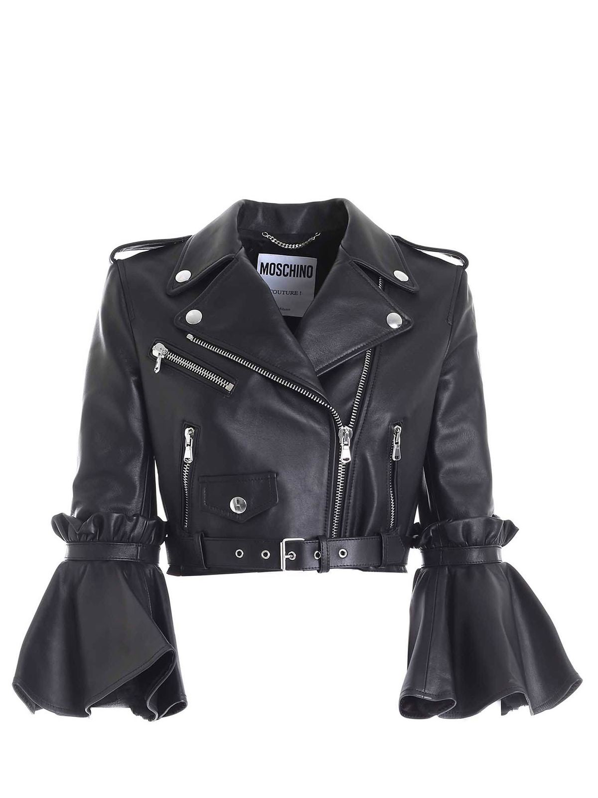 leather jacket moschino