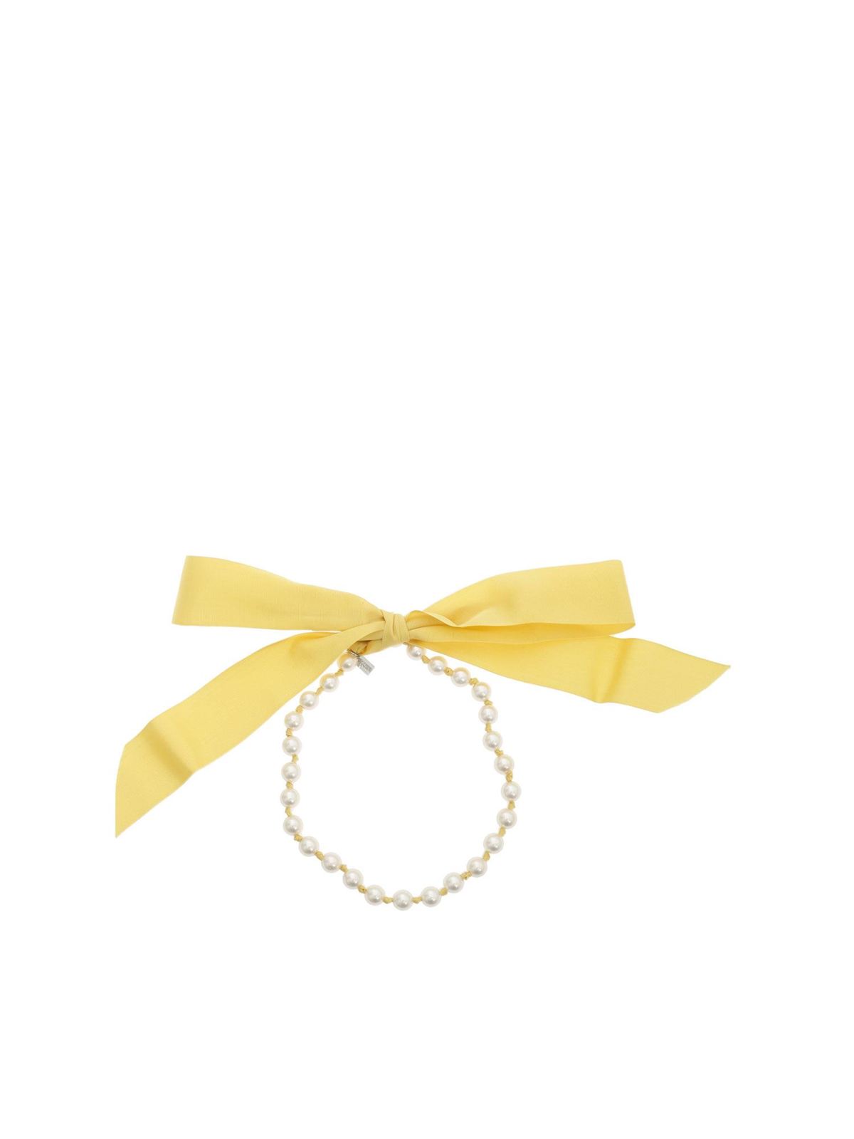 Necklaces & Moschino - Pearls and ribbon necklace yellow - 911284041026