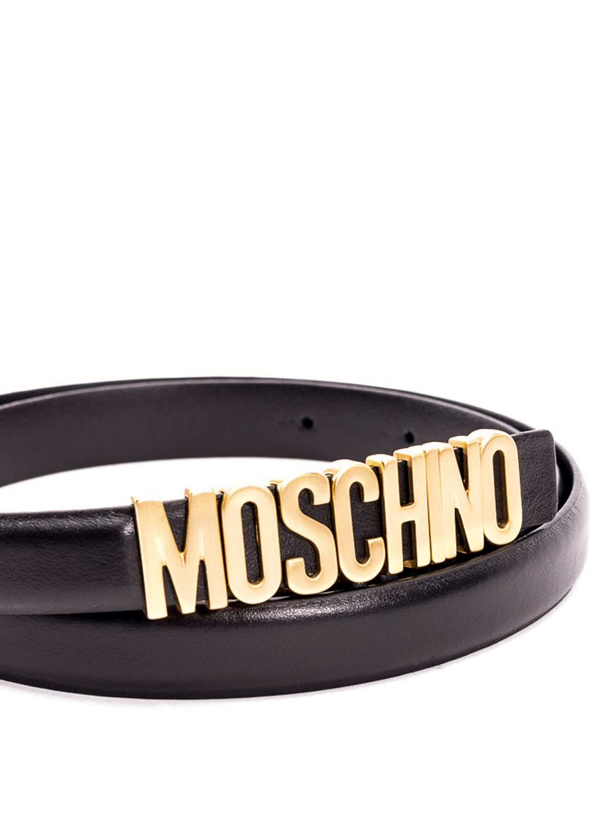 Belts Moschino - Logo lettering buckled thin belt - 800880018555