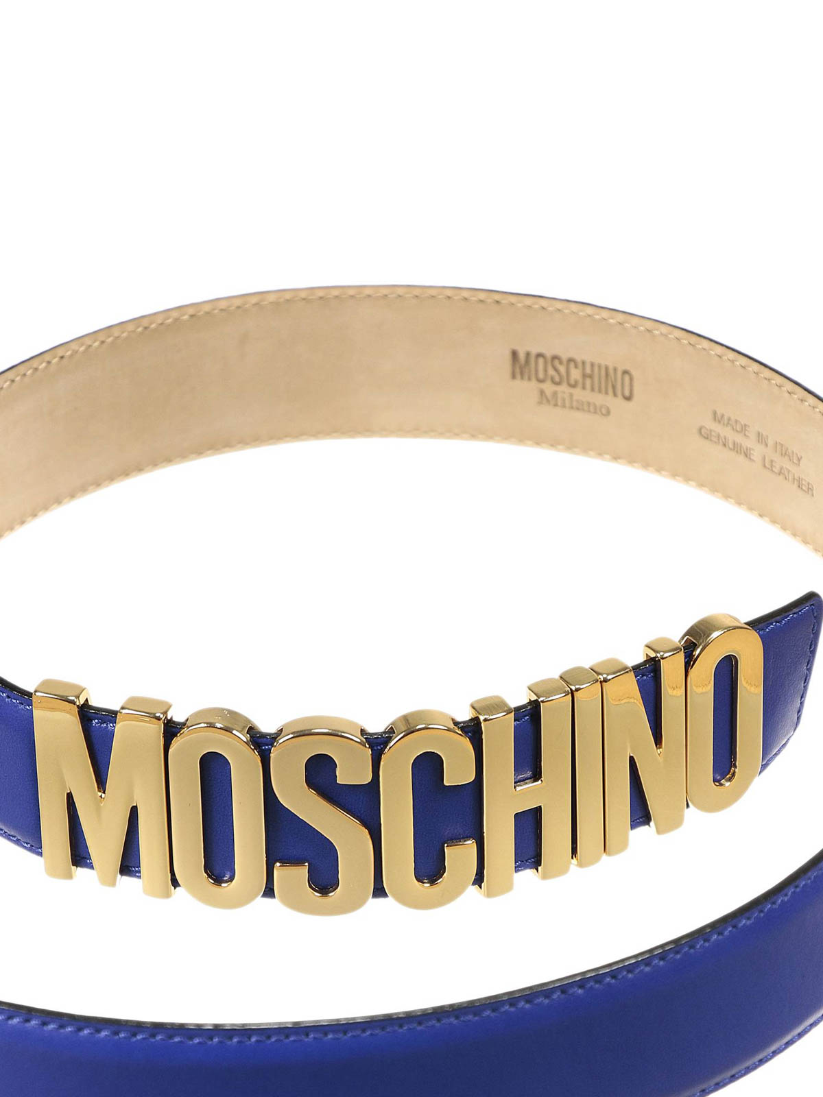 Moschino - Logo lettering leather belt - belts - A80078001 | iKRIX.com