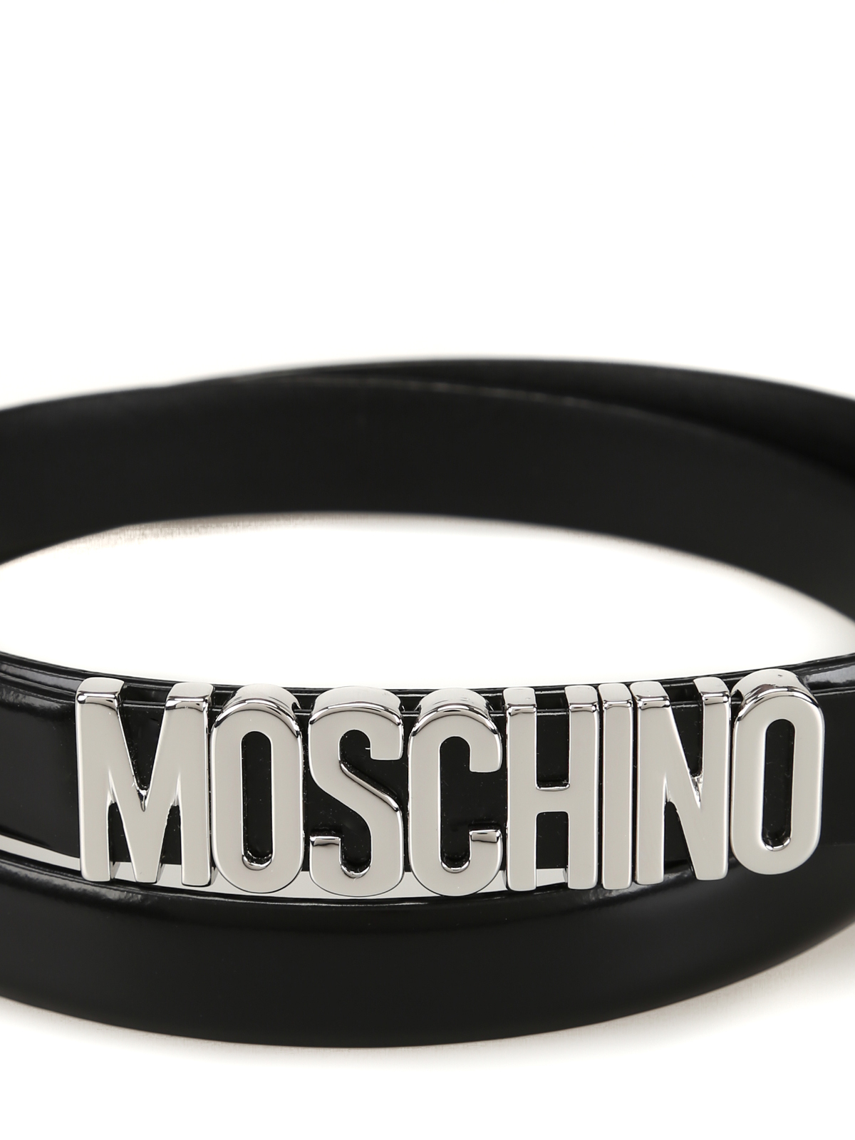 Belts Moschino - Logo lettering smooth leather belt - 801080071555