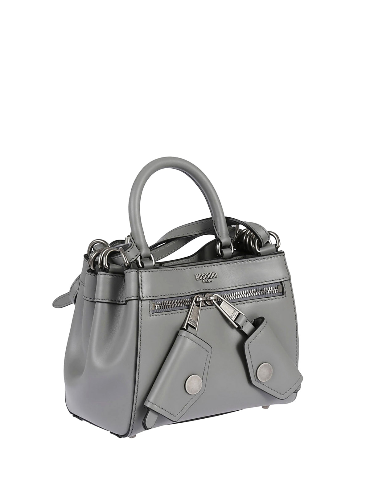 B-Pocket grey deerskin handbag 