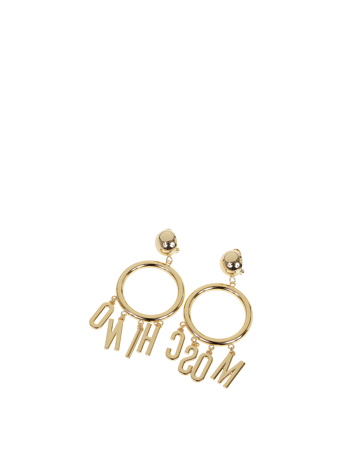 moschino logo earrings