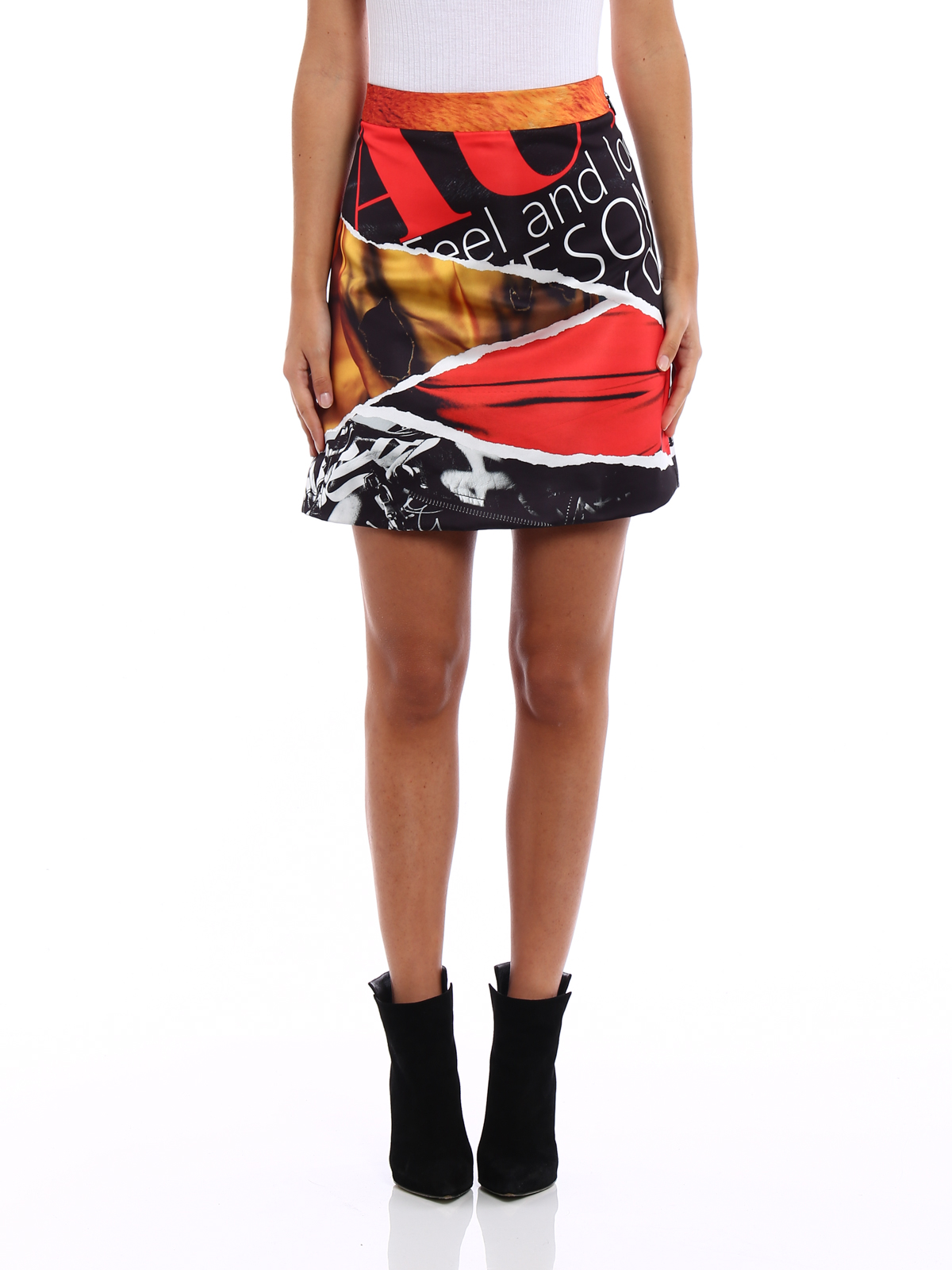 Mini skirts Moschino - Printed satin A-line mini skirt - 010154511888
