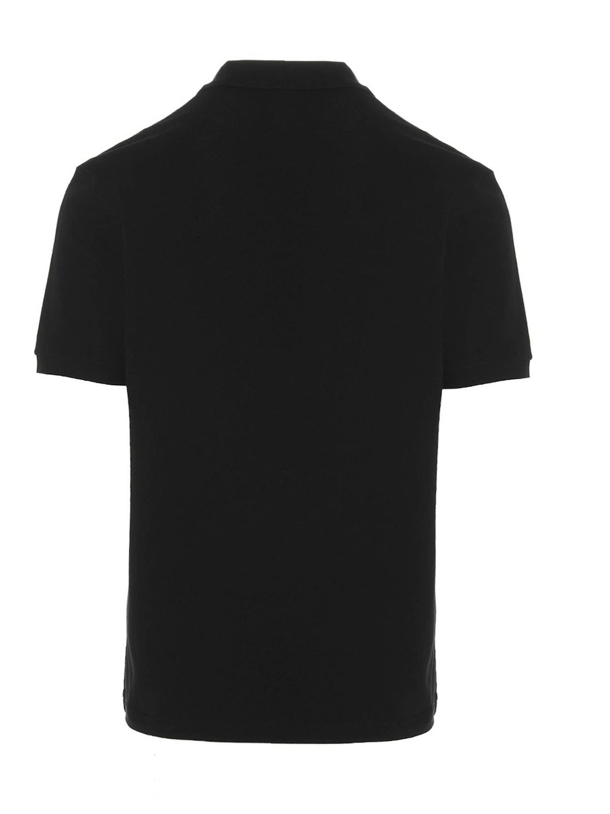 Moschino - Double Question Mark polo shirt in black - polo shirts ...