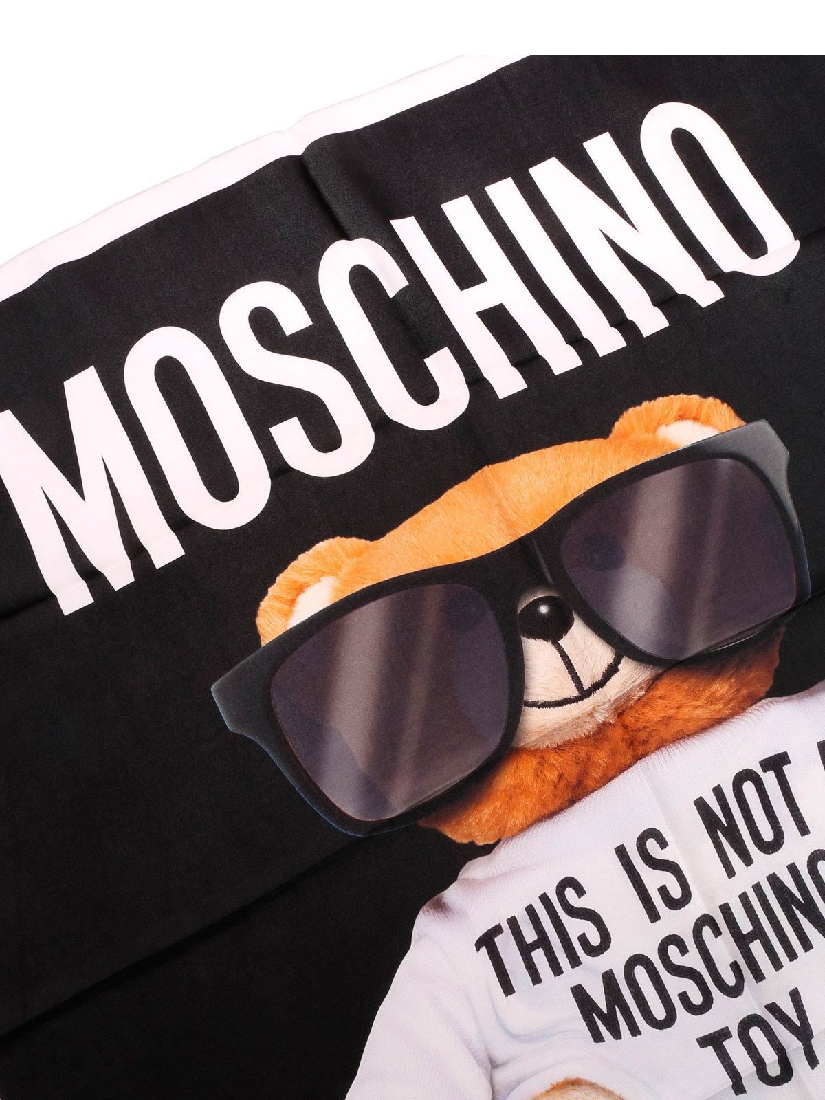 Scarves Moschino - Teddy Bear print foulard in black - 935082651555