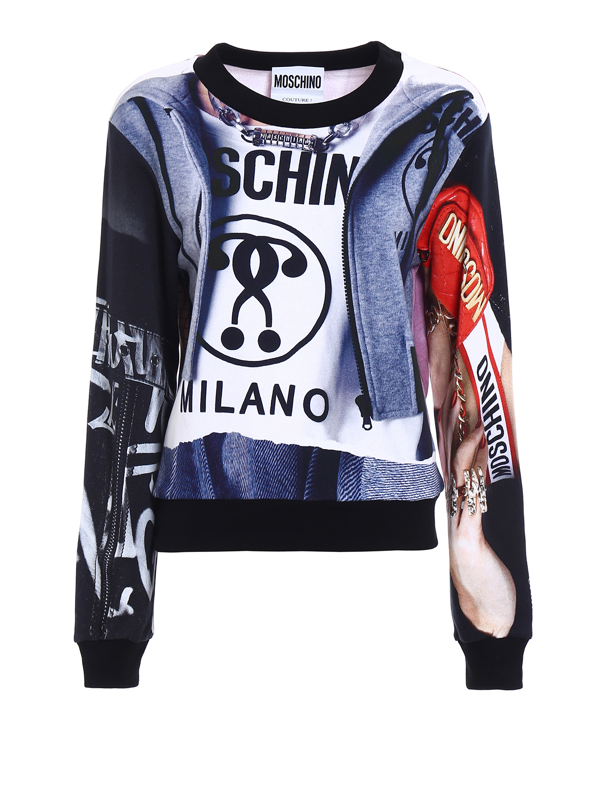 moschino all over print sweatshirt