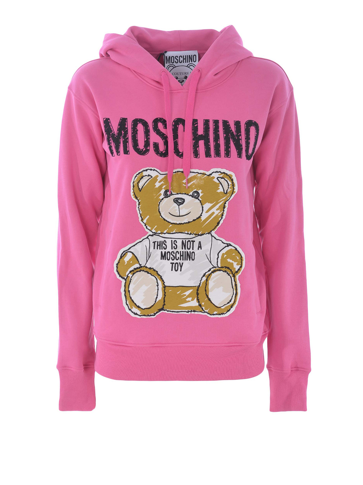 Teddy Bear patch candy pink hoodie 