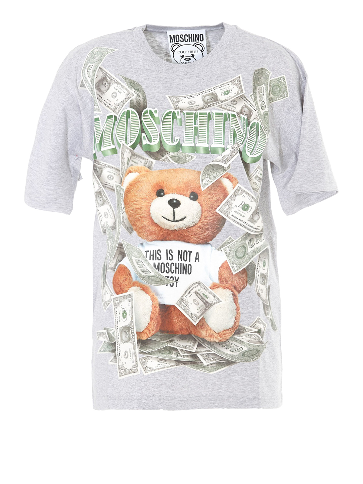 T-shirts Moschino - Dollar Teddy Bear grey T-shirt - 70154401485