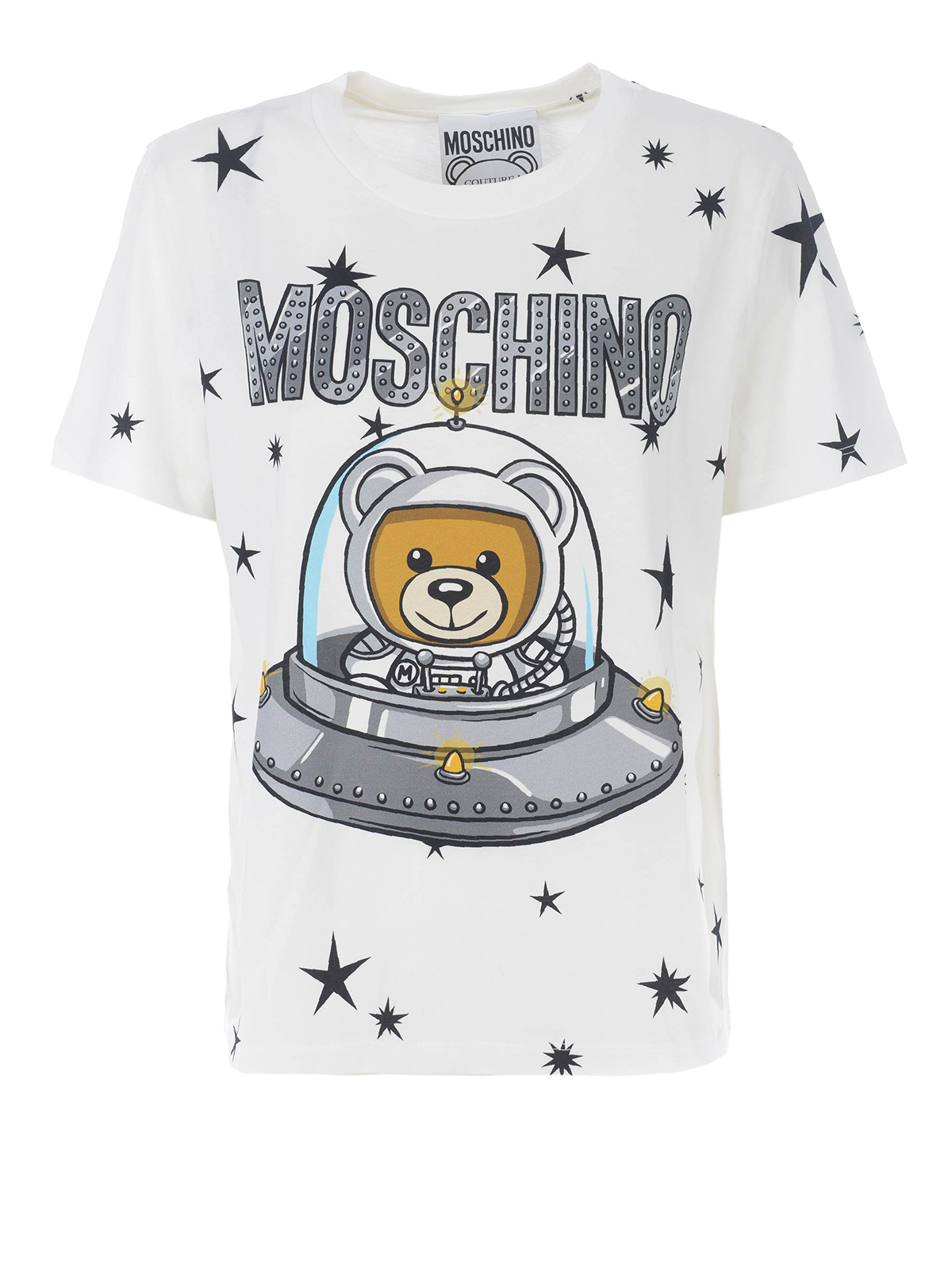 Space teddy bear Moschino white T-shirt 