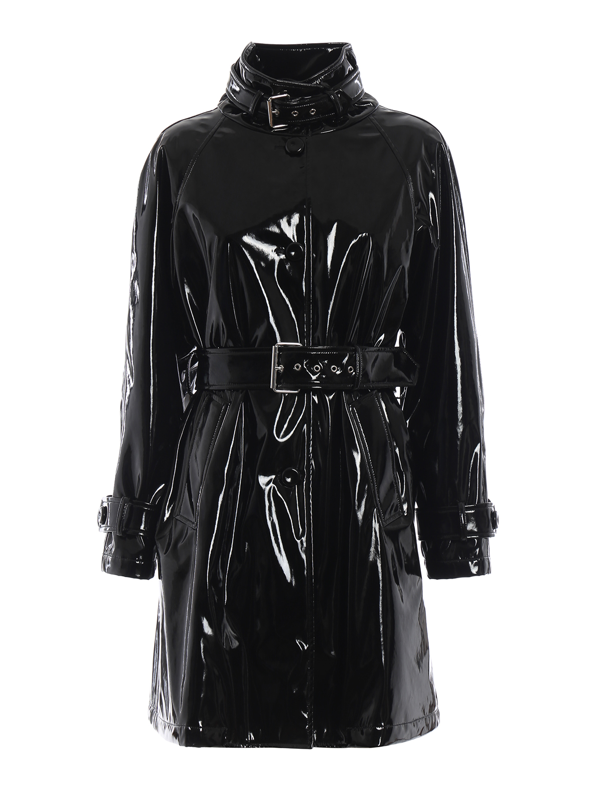 Trench coats Moschino - Black glossy vinyl trench coat - 06215566A0555