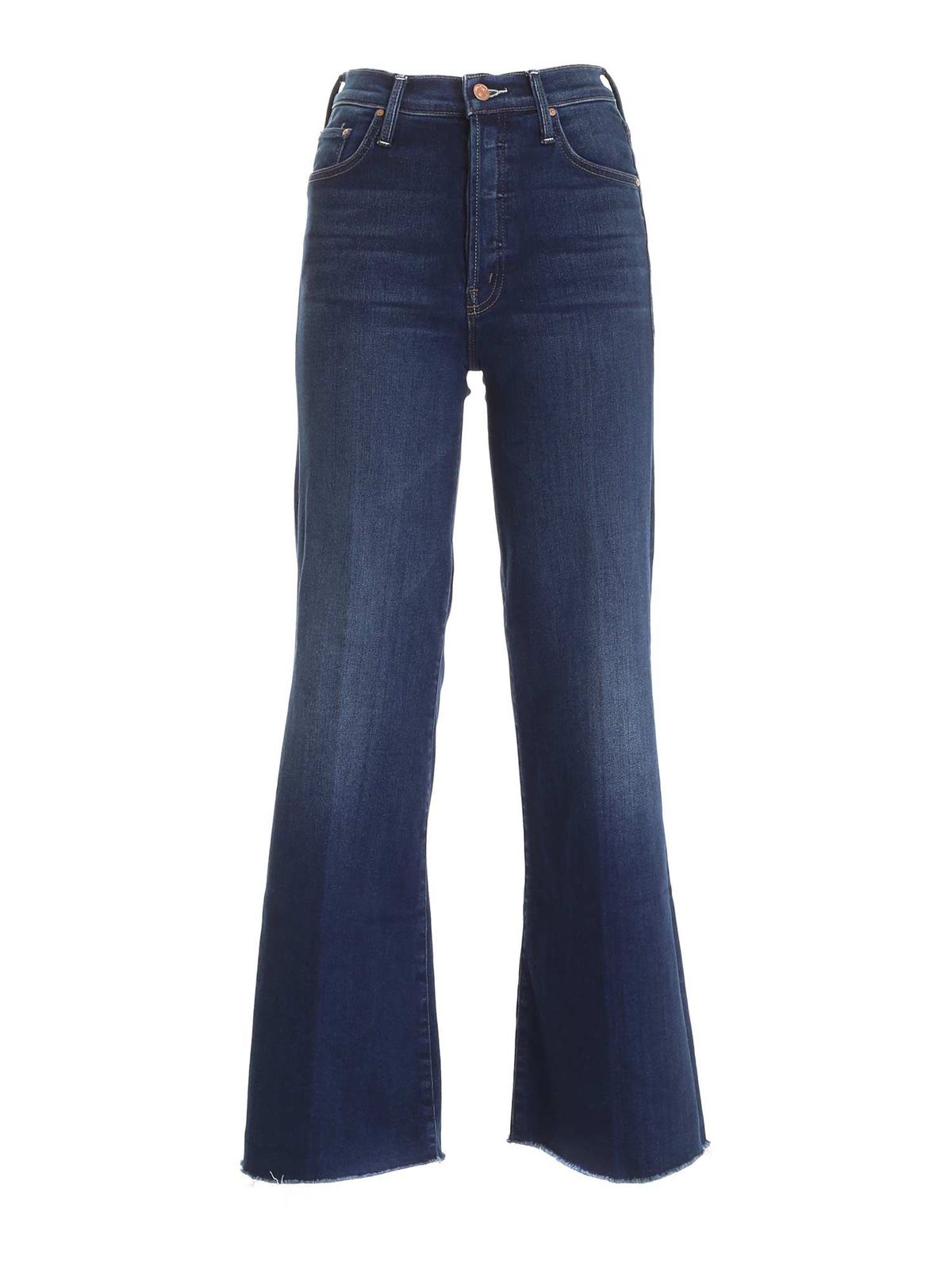 Mother - The Tomcat Roller Fray jeans in blue - flared jeans ...