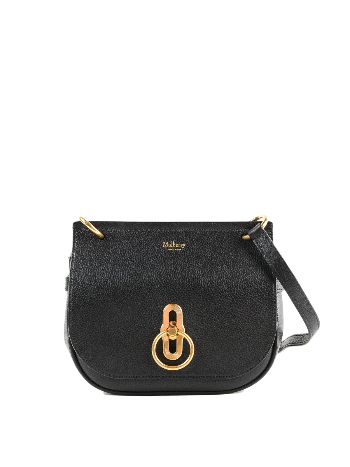 Mulberry - Black and gold grainy leather crossbody bag - cross body bags - HH4966205A100