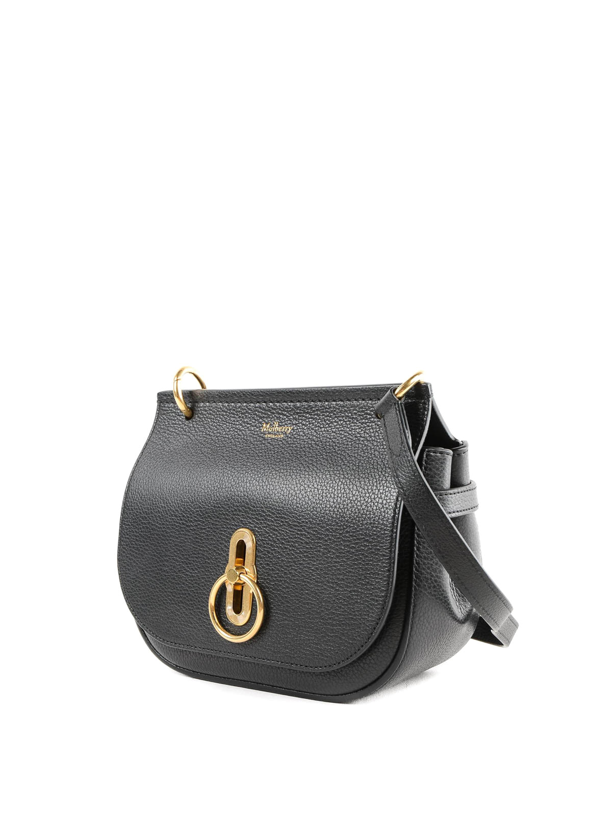 Mulberry - Black and gold grainy leather crossbody bag - cross body ...